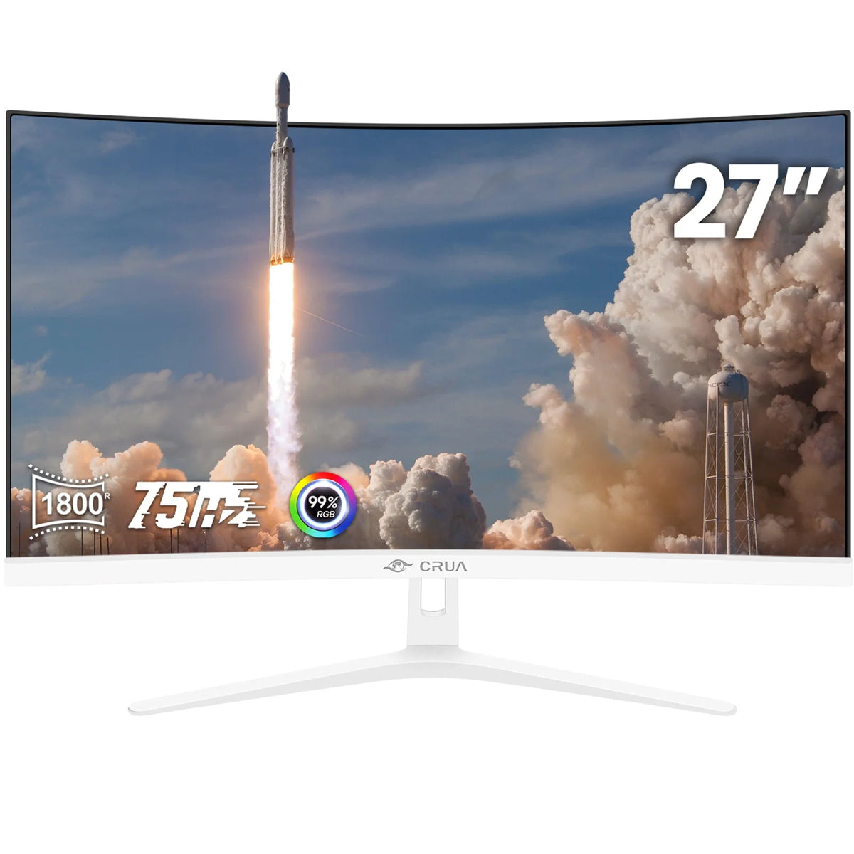 CRUA 24" 75Hz Curved Gaming Monitor - FHD 1080P Frameless Computer Monitor, AMD FreeSync, Low Motion Blur,Display&HDMI Port, Black