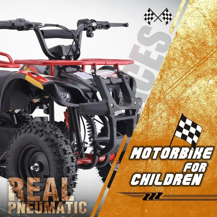 Dirt Quad 500 for Kids Teenager, 36V Electric 4 Wheeler for Teens, X Large Metal Frame, Speed Control, Suspension, Disc Brake, Charger Included (Red)