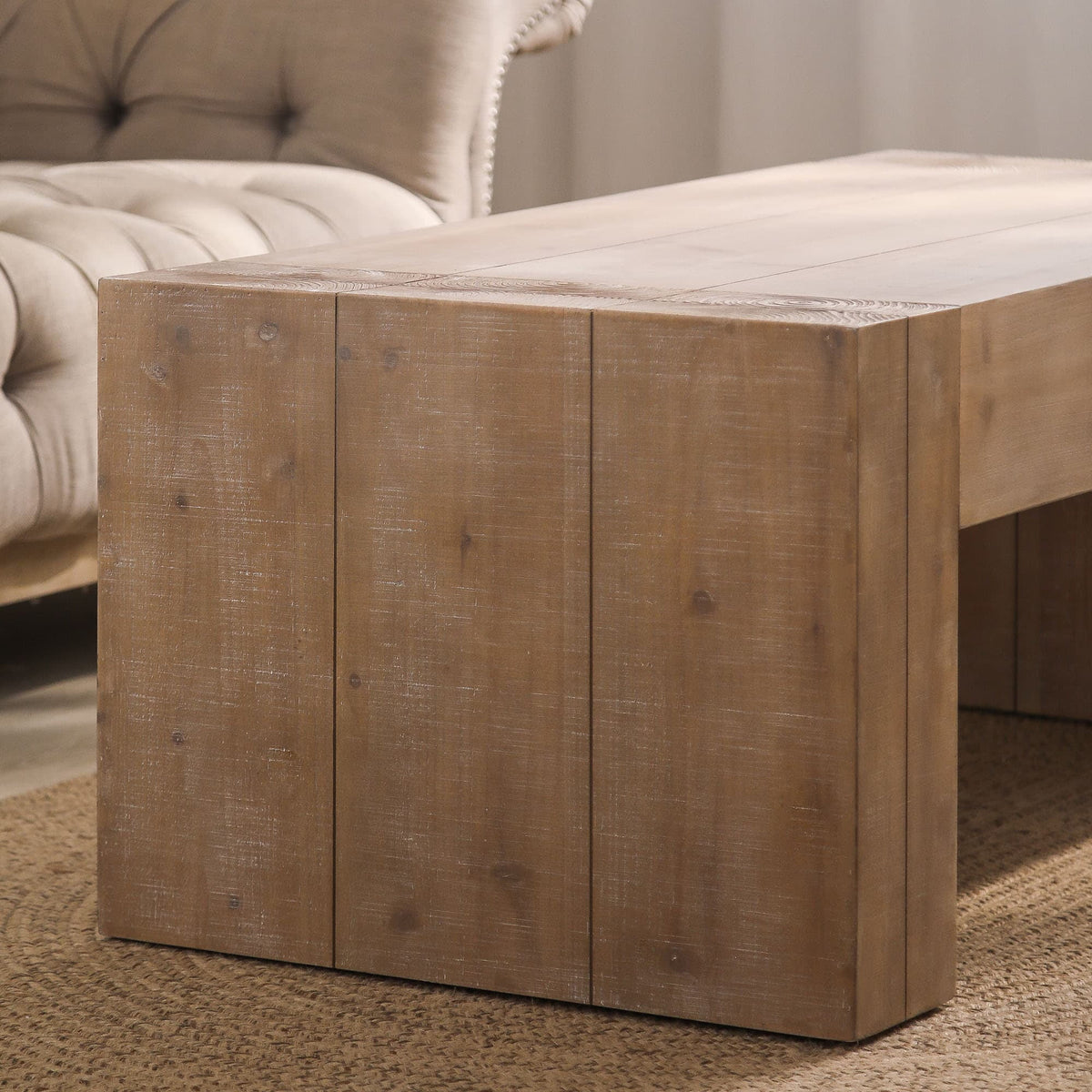 Natural Wood Living Room Table Versatile Tea Table, Rustic Wood Coffee Table