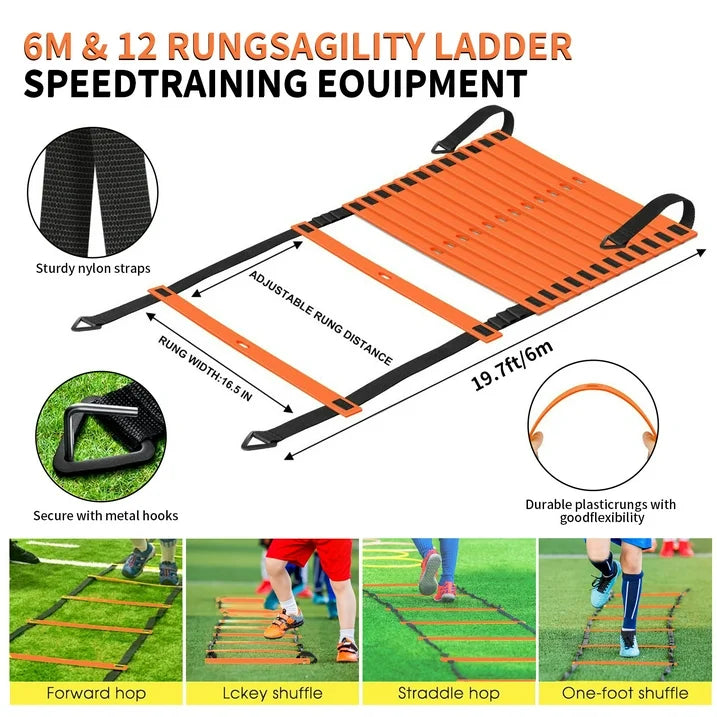 stusgo Kids Soccer Goals for Backyard Set, 2 Pack Pop Up Soccer Goal with Soccer Nets, 4x3 FT Soccer Goals, Includes Soccer Ball, Agility Ladder, Cones Carry Bag, Perfect for Youth Outdoor Sports
