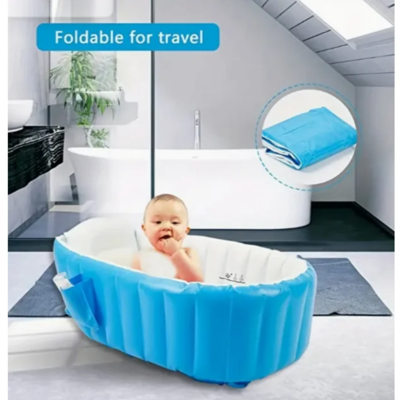 Morfone Inflatable Baby Bathtub for Newborn to Toddler, Inflatable Baby Bath Tub with Air Pump, Portable Travel Shower Basin