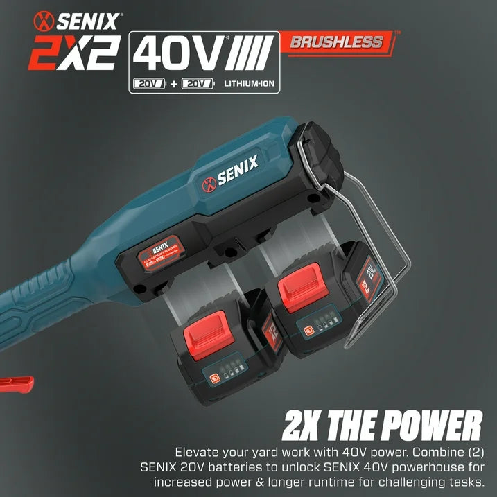 SENIX 40 Volt Max Cordless Leaf Blower with 700 CFM, 145 MPH, Brushless Motor, Cruise Control, Variable Speed, Powerful Blower for Lawn Care, Battery and Charger Included (BLAX2 M2)