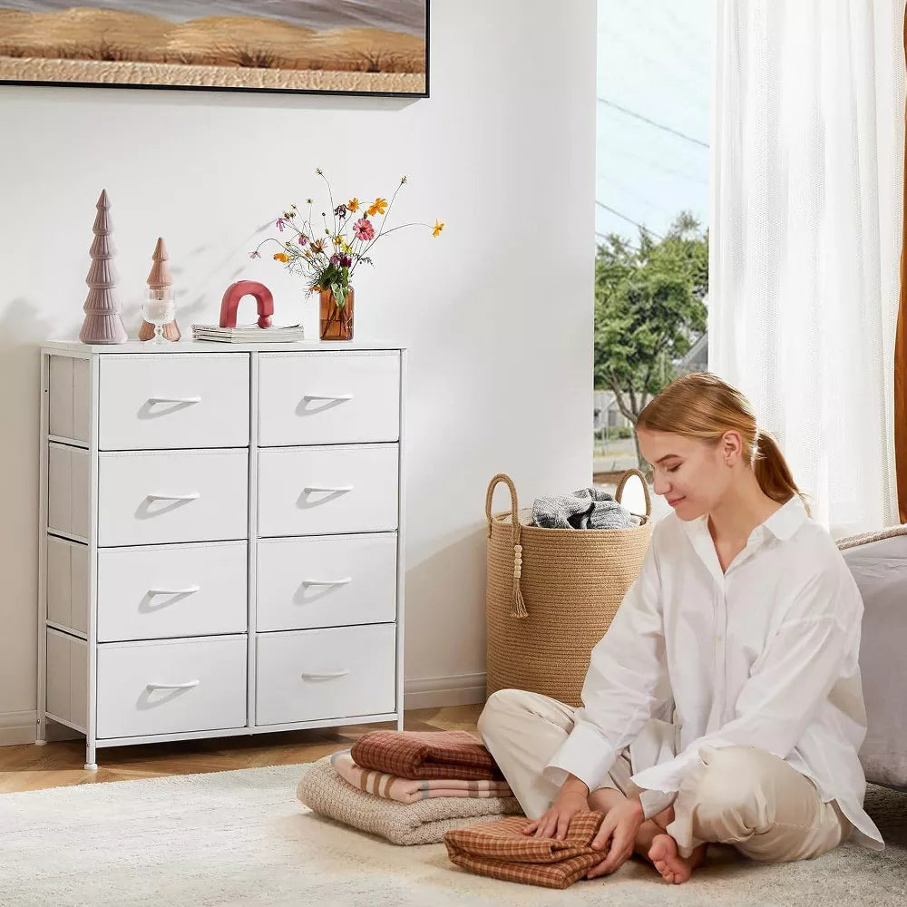 My Depot Bedroom Dresser with 8 Fabric Drawers for Clothing, Wardrobe, Children's Room