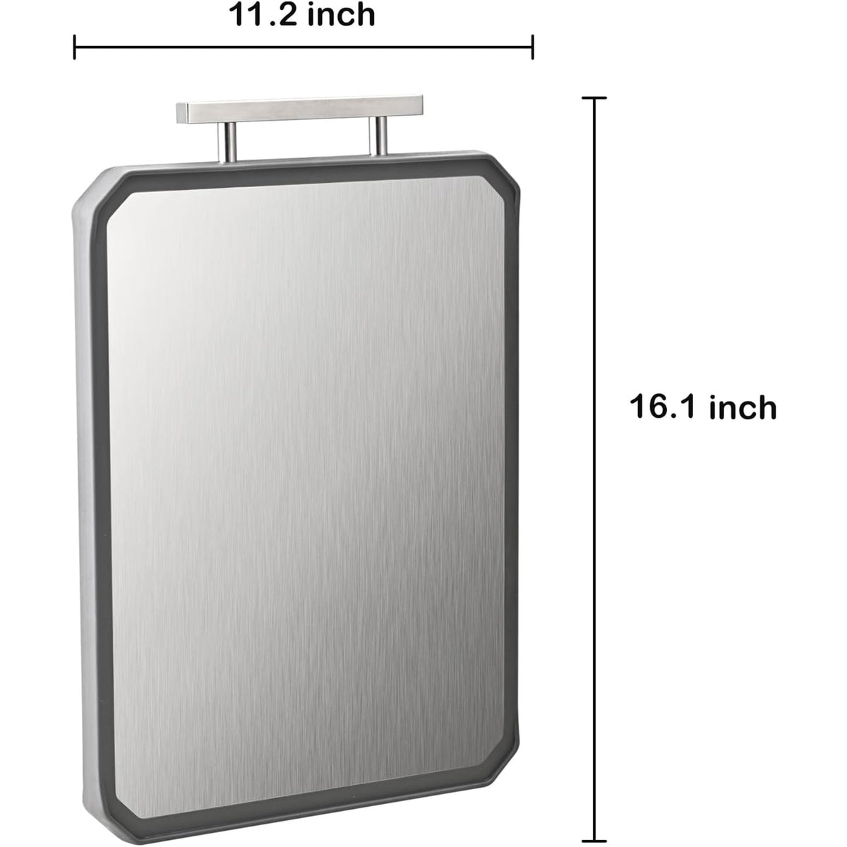 Stainless Steel Cutting Board,Double Sided Steel Cutting Board for kitchen,Stainless Steel/Wheat straw pp Large Cutting Board for meat,Dishwasher Safe,non toxic Chopping Board,16 * 11 Inch