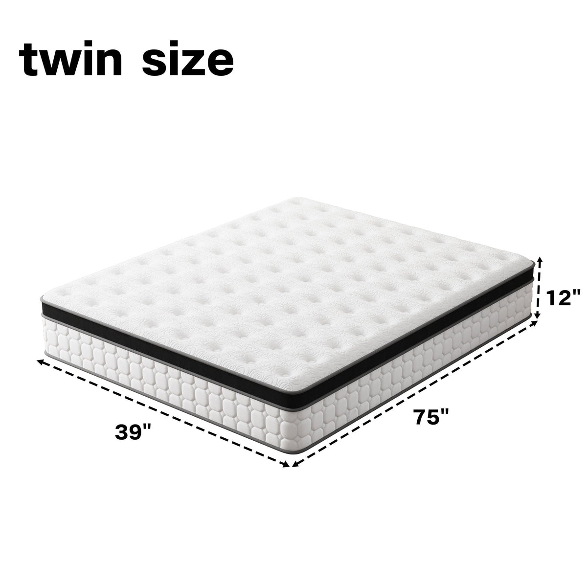 Tvdfgts 12 inch Queen Mattress,Cooling Gel Memory Foam Mattress in a Box,Individual Pocket Spring Hybrid Mattress with Pressure Relief & Motion Isolation,Soft and Comfort,Medium-Firm,CertiPUR-US