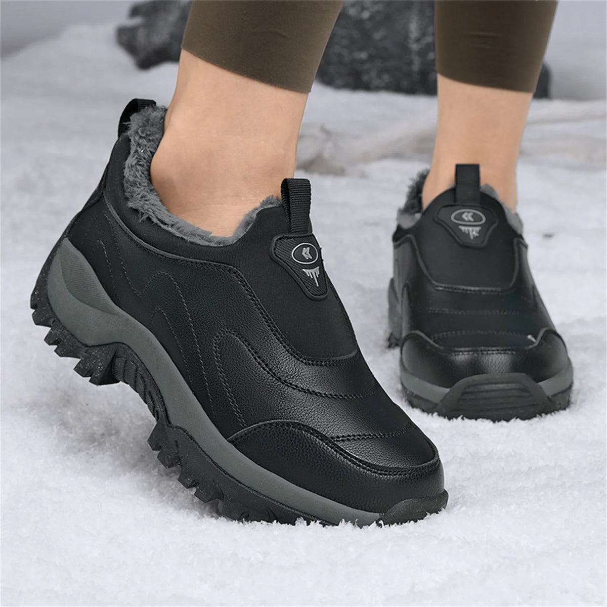 HAOSHIDUO Snow Shoes for Women Men Comfortable Warm Non-slip Durable Walking Shoes