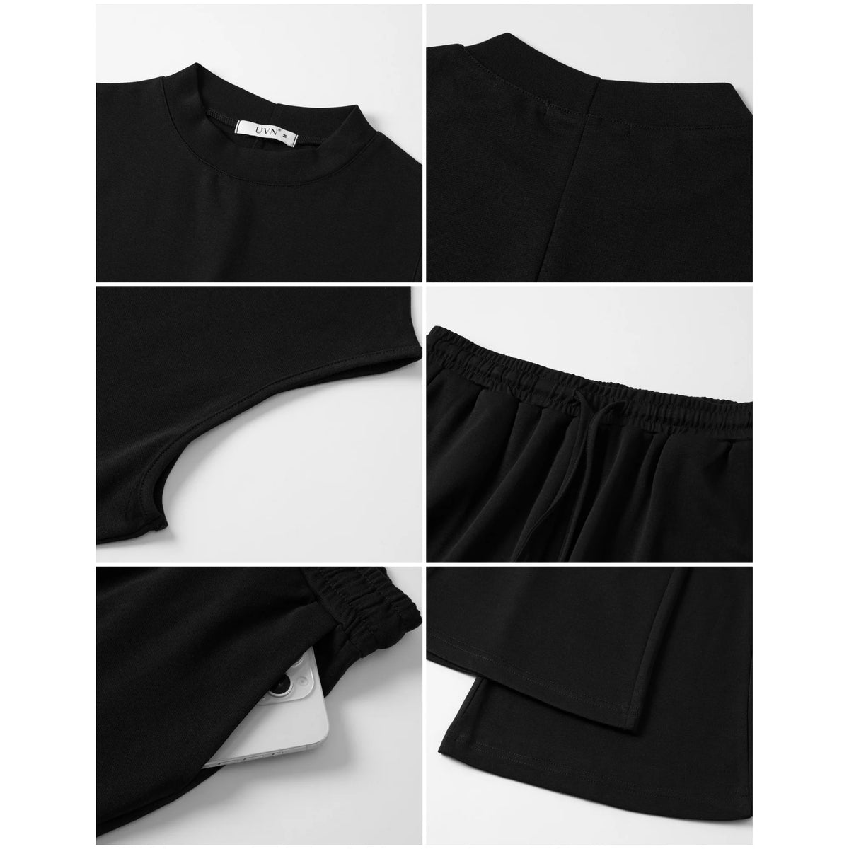 UVN Outfit Sets for Women Summer Sleeveless Tops And Pants Sweatsuits Casual 2 Piece Tracksuit Lounge Set