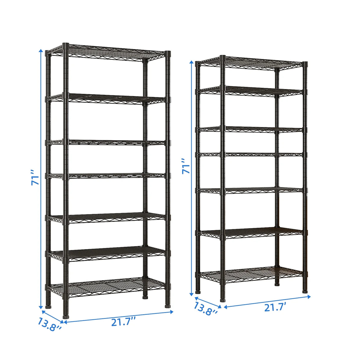 Ktaxon 1500LBS Heavy Duty Wire Shelving, 14-Tier Steel Garage Storage Rack, Adjustable DIY Metal Commercial Shelving for Garage Pantry Storage Organizer, 62.9"W x 13.8"D x 71"H
