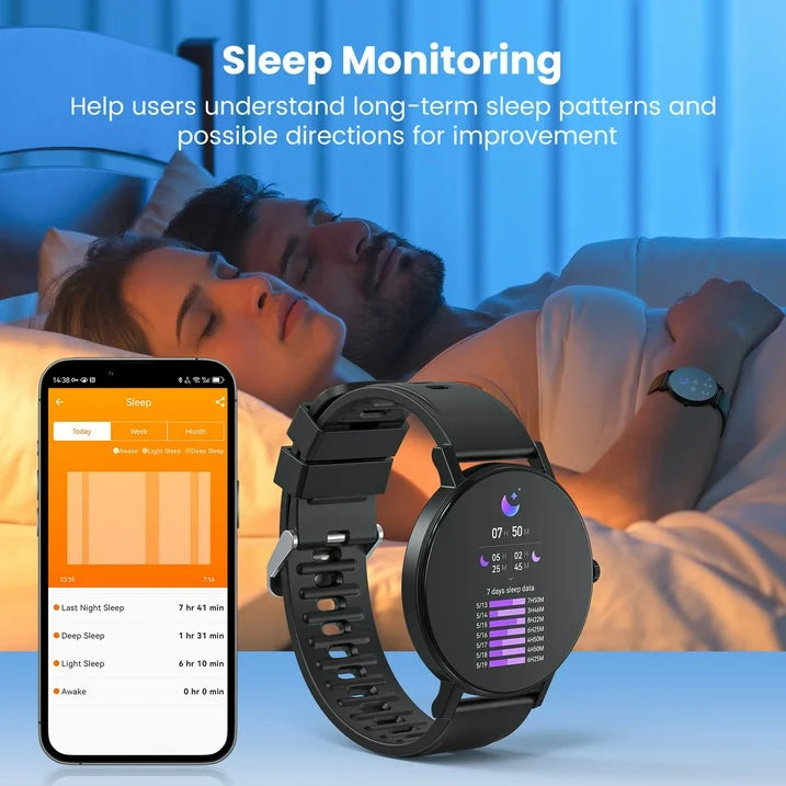 VILINICE Smart Watch, 1.43 Touch Screen Smartwatch for Women Men, IP68 Waterproof Fitness Tracker Bluetooth 5.3, Compatible with Android iOS, Black