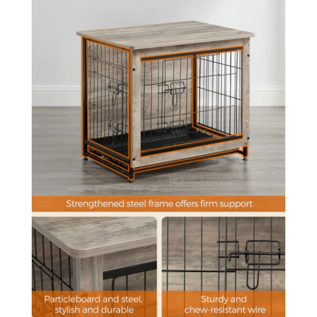 Gimars Dog Crate Furniture - Heavy-Duty Kennel with Side End Table Design