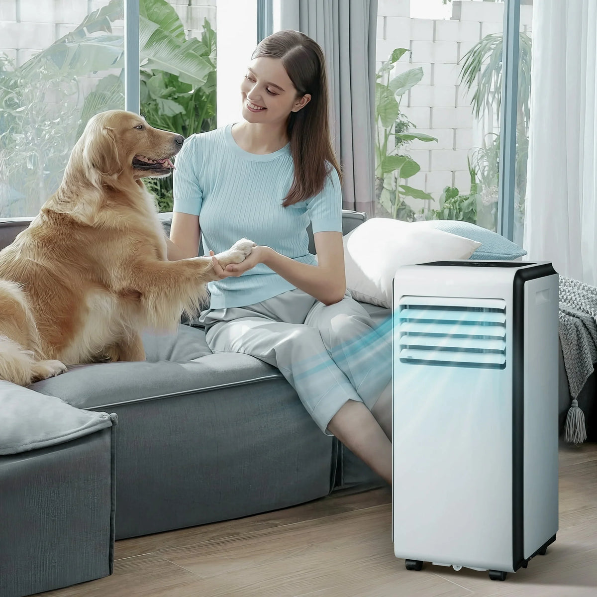 Havato 6000 BTU(10000 ASHRAE) Portable Air Conditioner, Covers up to 250 Sq. Ft., Integrating Dehumidification, Fan and Refrigeration, 24-Hour Timer, White