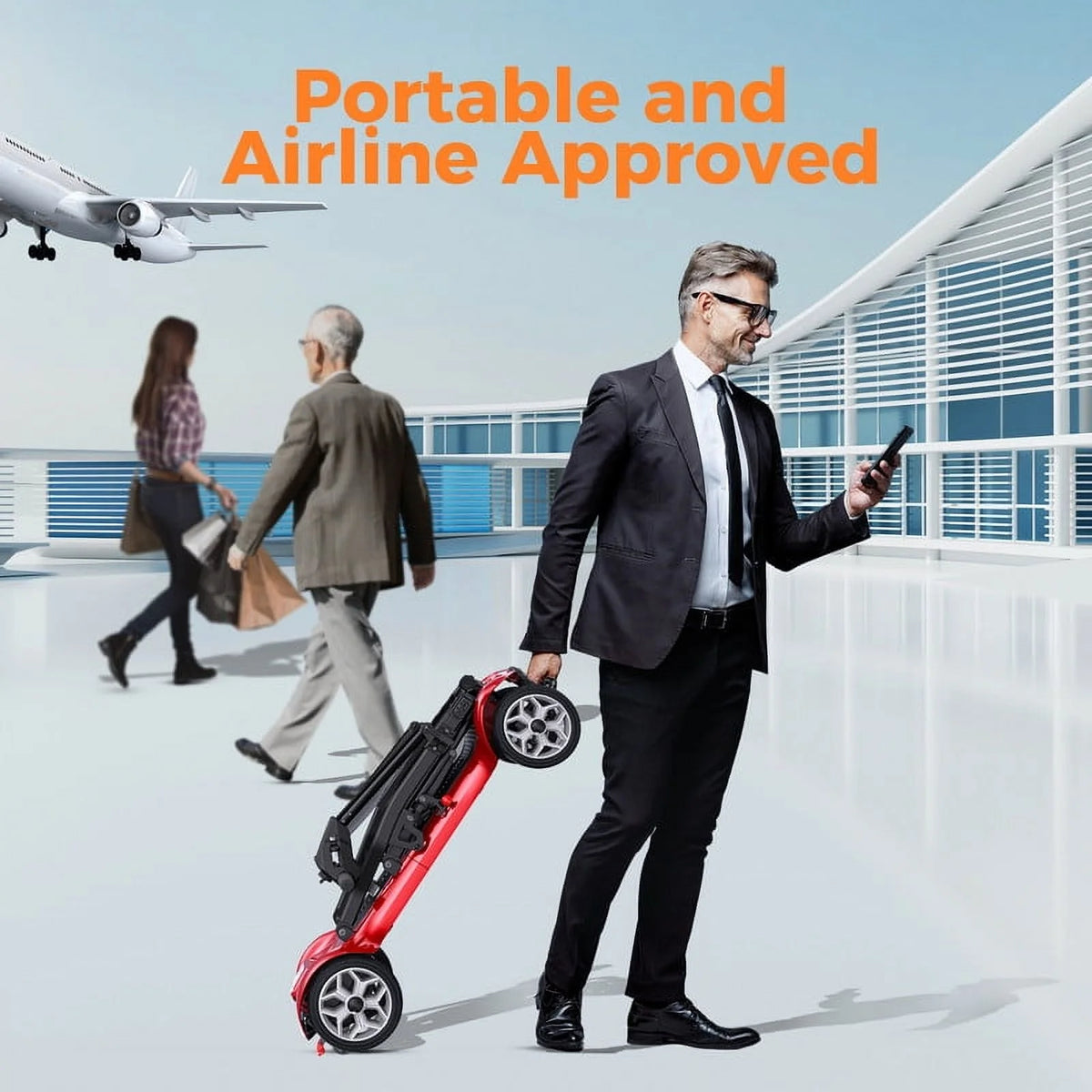 ENGWE 43Lbs Lightweight Mobility Scooter for Seniors,Foldable Electric Wheelchair Available by plane,No installation required,Blue(Dual Battery)
