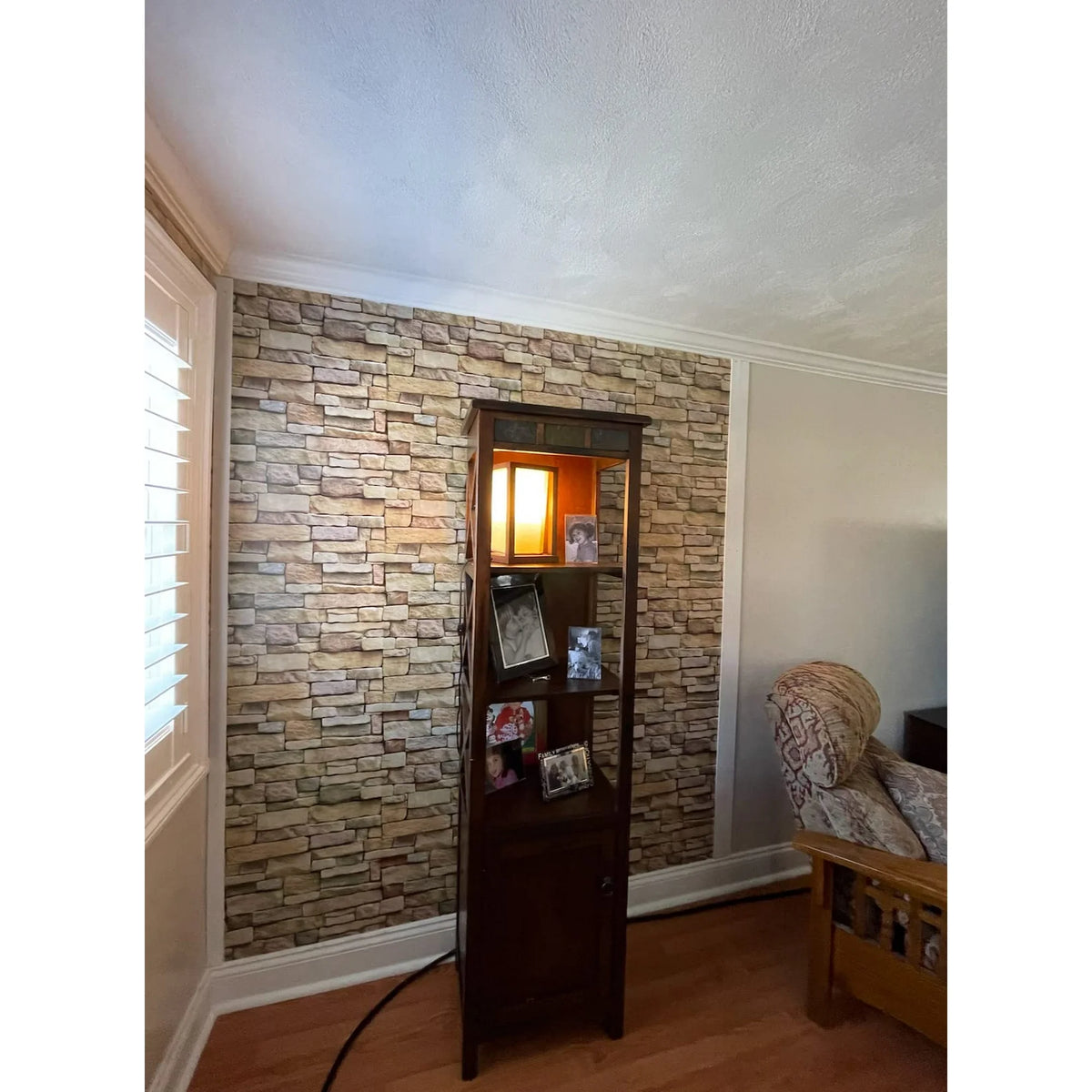 BSHAPPLUS 17.7in x 33ft wallpaper,Stone Peel and Stick Wallpaper,Brick Self Adhesive Removable Wallpaper,Contact Paper for Bathroom Kitchen Walls,48.7 sq. ft.