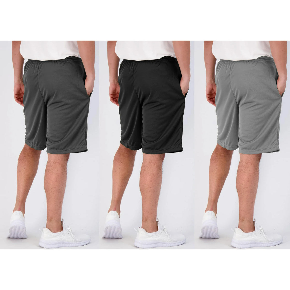 SMNDY Men's Athletic Shorts Mesh Workout Gym Activewear Basketball Shorts 8" Inseam With Pockets Random Colors 5 Pack