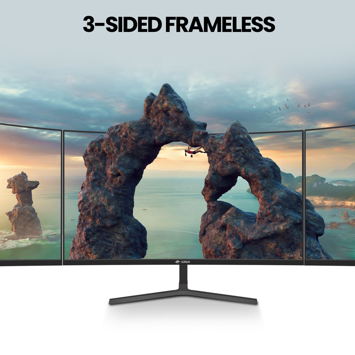 CRUA 27 Inch Gaming Monitor, UHD(3840 * 2160P) 144Hz IPS Computer Monitor, 99% sRGB, AMD Freesync, HDMI & Displayport, Low Blue Light, Built-in Speaker, White