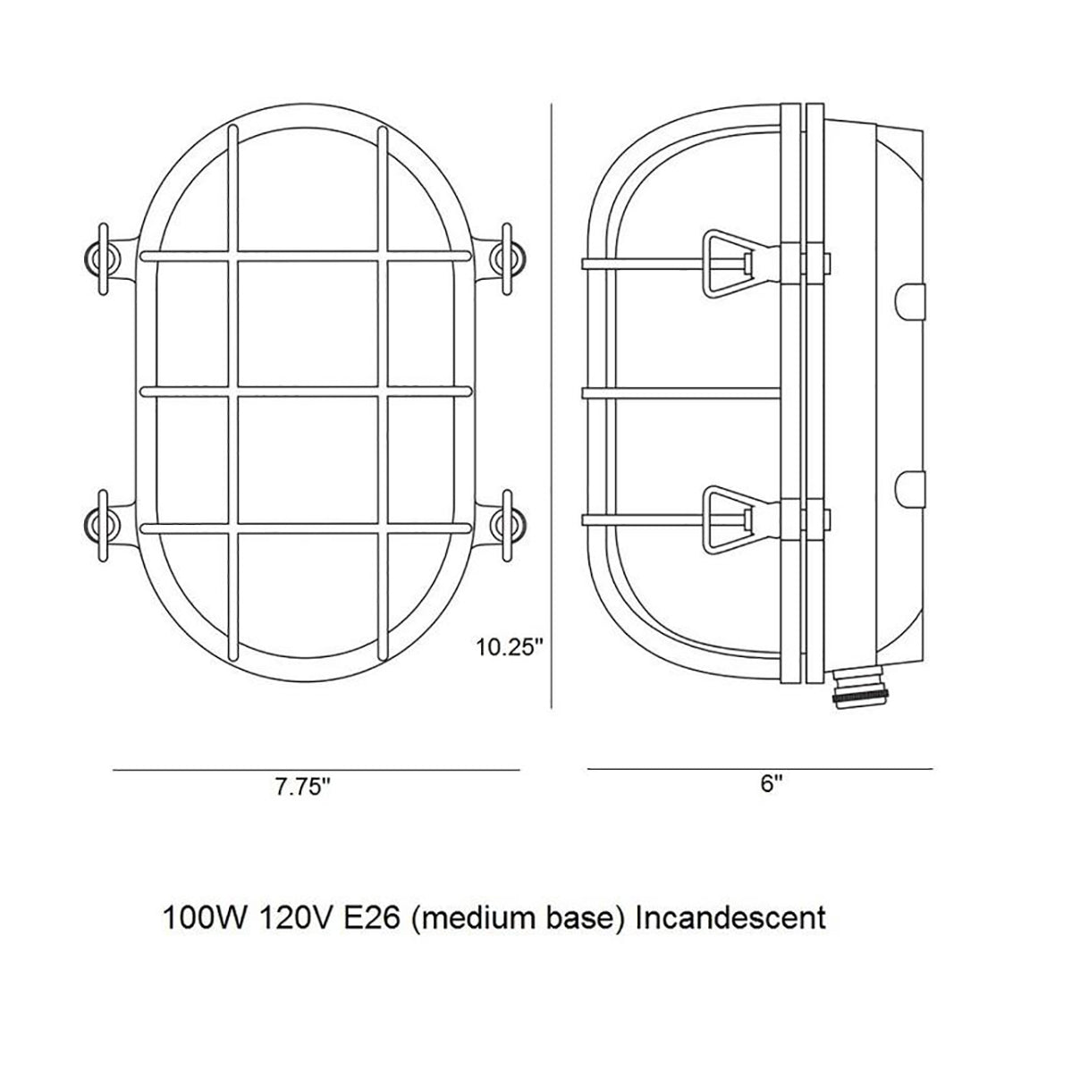Oval Bulkhead Light