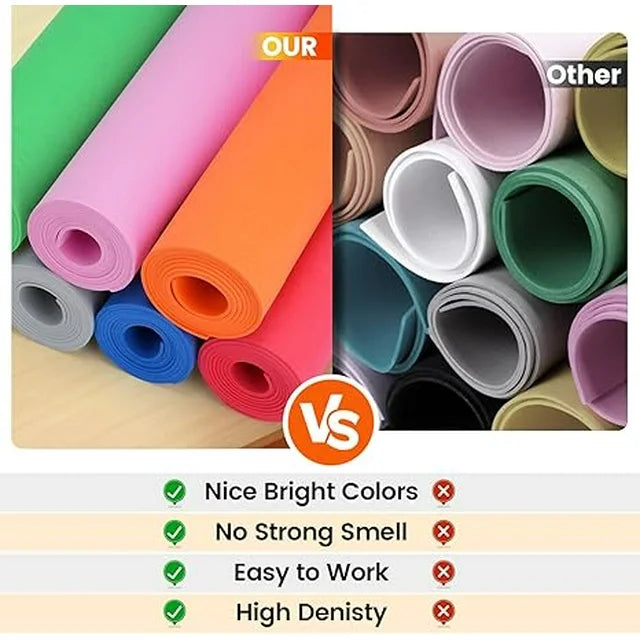 Do²ping Orange Eva Foam Sheets roll, 6mm eva Craft Foam 49''x13.9'' High Density 86kg/m3 for Cosplay