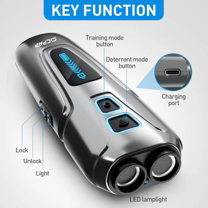 Dog Barking Control Devices Dual Sensor Anti Barking Device with Training/Deterrent Modes Dog Whistle to Stop Barking Ultrasonic Dog Barking Deterrent with LED Flashlight 35 ft Range, Rechargeable
