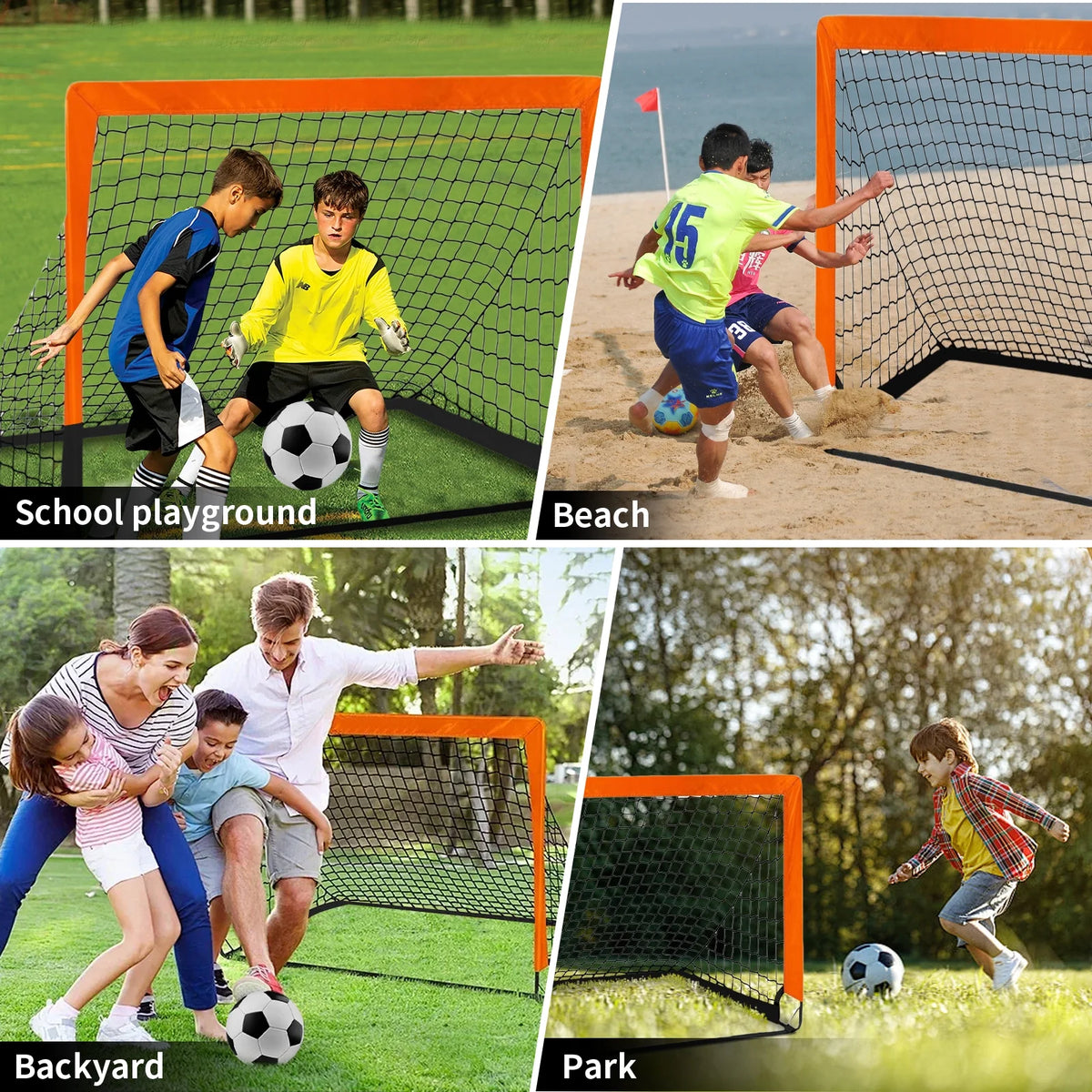 stusgo Kids Soccer Goals for Backyard Set, 2 Pack Pop Up Soccer Goal with Soccer Nets, 4x3 FT Soccer Goals, Includes Soccer Ball, Agility Ladder, Cones & Carry Bag, Perfect for Youth Outdoor Sports