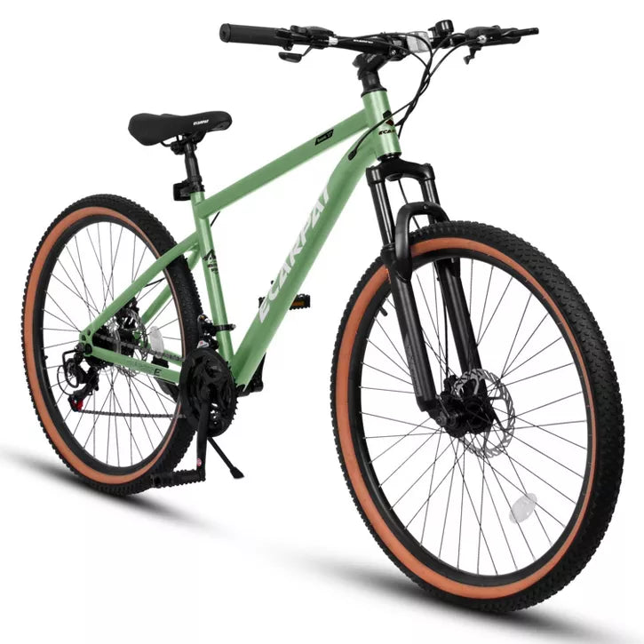BestParts Mountain Bike 27.5 Inch, Adult Trail Bicycle with Disc Brakes, Carbon Steel Frame, Outdoor Explorer Ride, Green