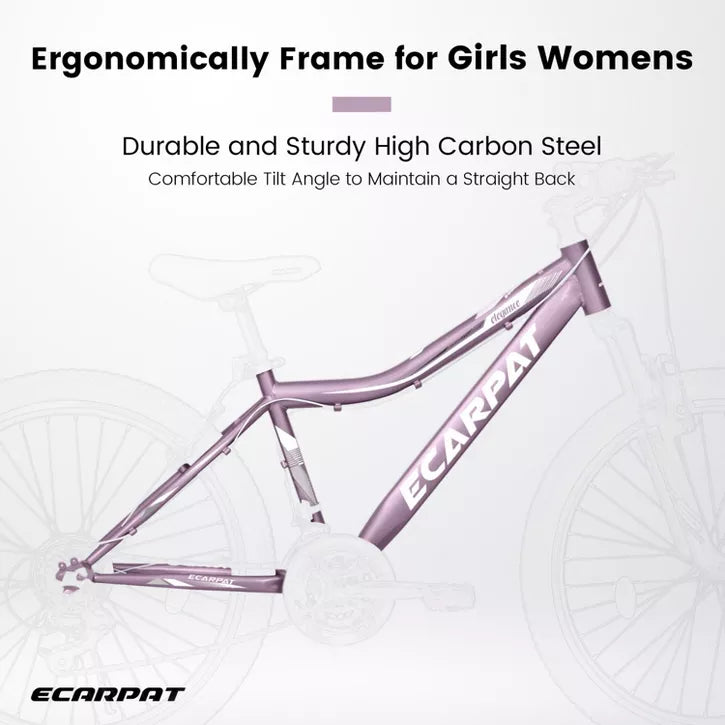 BestParts Youth Mountain Bike 24 Inch, Teen Trail Bike with Shock Absorbing Fork, 21-Speed, Dual Disc Brakes, School Commuting Ride, Purple