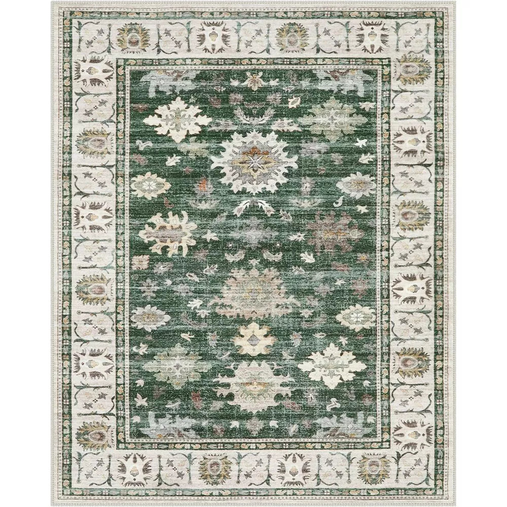 Lahome Vintage Washable Farmhouse Area Rug-Rustic Carpet for Living Room, Bedroom, or Entryway