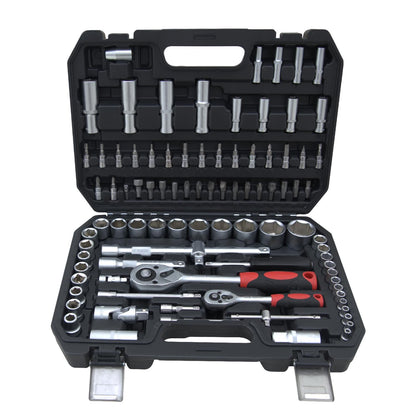 PhiloDeco Ultimate Sockets Set Comprehensive Hand Tool Set Perfect for Home Essentials College Dorm Car Emergency Kit Ideal Apartment Essentials & Men’s Tools Gift (94pcs)