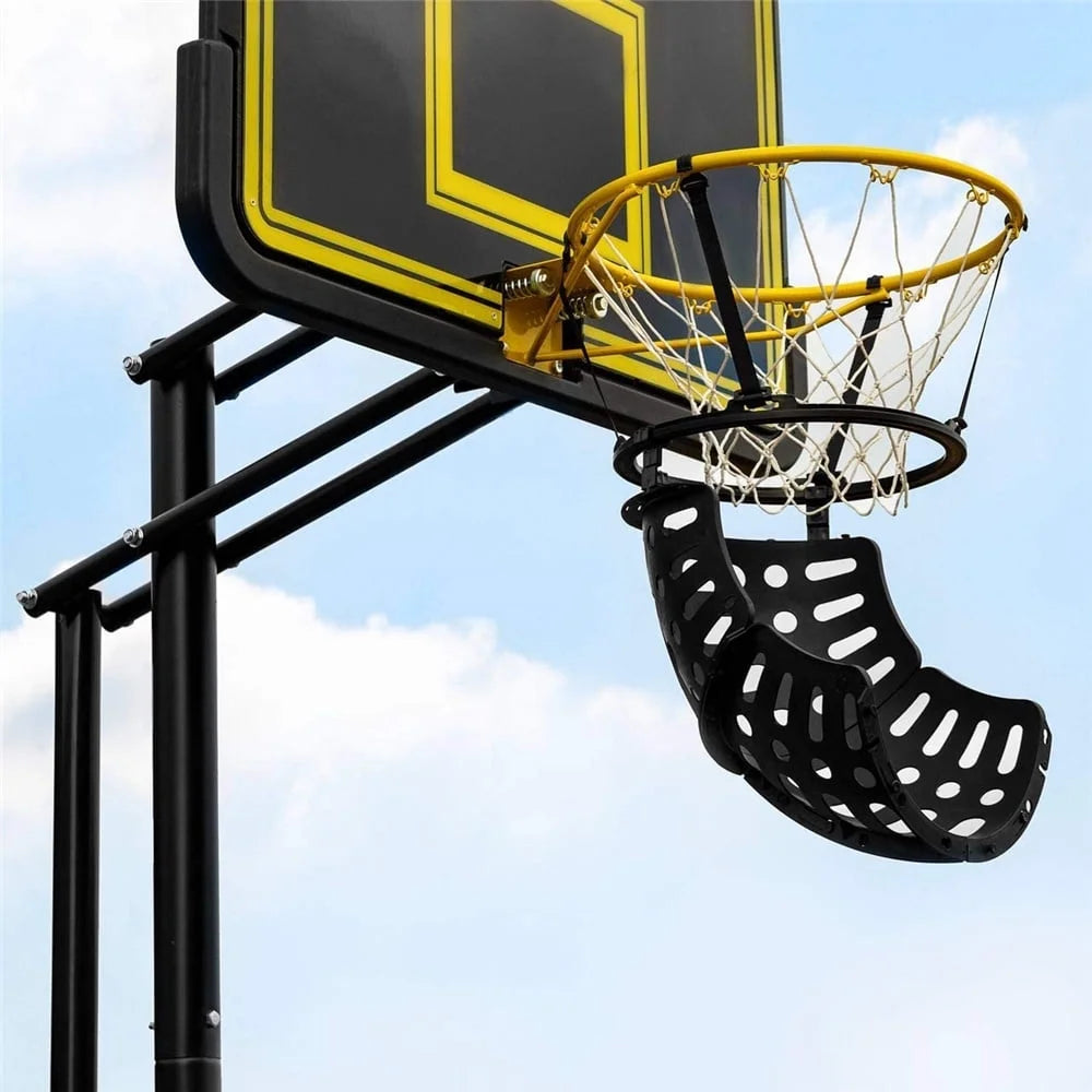 Basketball Return, SEGMART Basketball Return Attachment, 360° Basketball Shot Trainer, Portable Basketball Training Equipment, Basketball Return Chute Rebounder with 4 Detachable Hooks for Hoop,Black