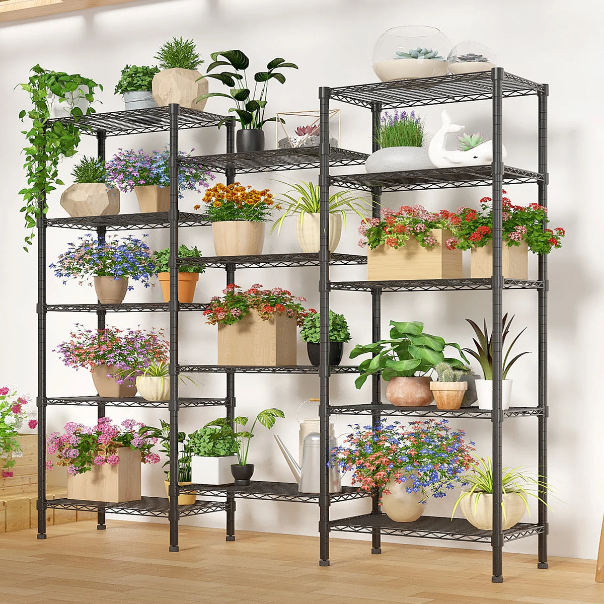 Ktaxon 1500LBS Heavy Duty Wire Shelving, 14-Tier Steel Garage Storage Rack, Adjustable DIY Metal Commercial Shelving for Garage Pantry Storage Organizer, 62.9"W x 13.8"D x 71"H