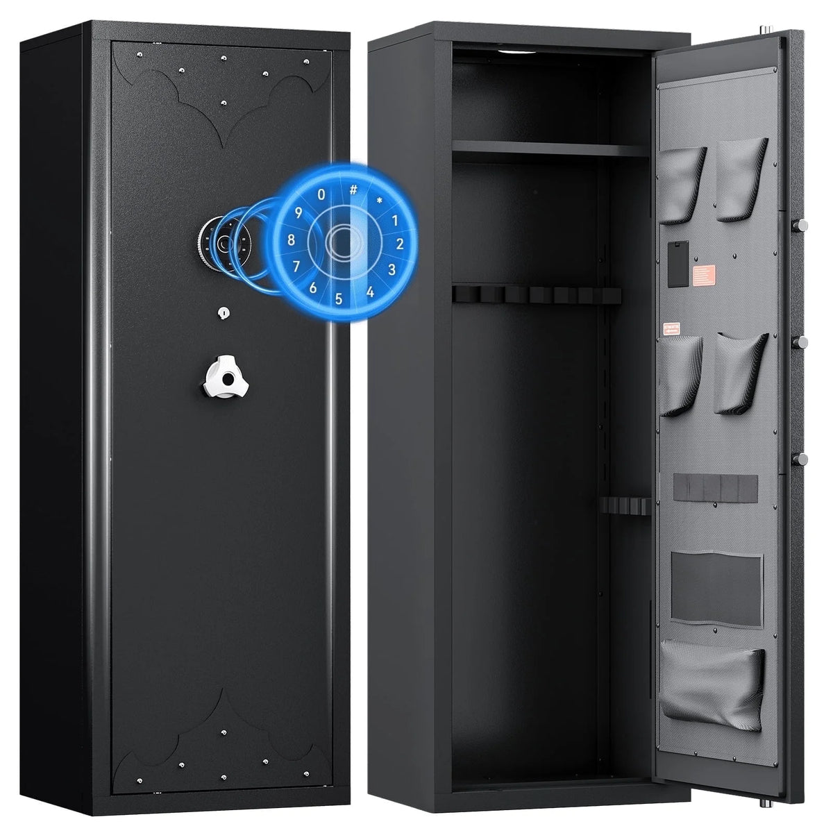 KAER 10-15 Gun Safe, Large Gun Safe for Home Rifle and Pistol, Gun Cabinet, Rifle Safe, Quick Access Gun Safe, Unassembled Gun Cabinet with Gun Racks