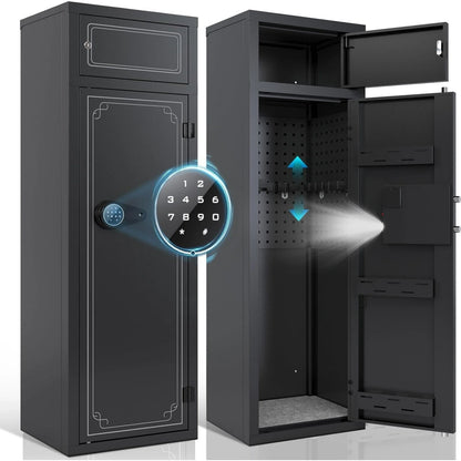 KAER 10-12 Gun Safe Gun Safes for Home Rifles and Pistols Gun Safes & Cabinets Large Rifle Safe Quick Access Gun Cabinets with Digital Keypad and 3 Adjustable Pistol Rack