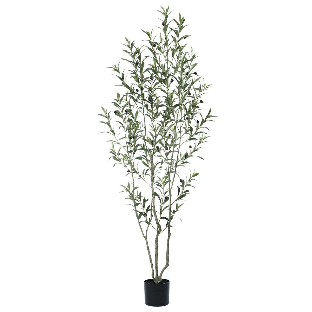 6ft Fake Plastic Olive Tree in Pot, Pre Potted Faux Greenry Plant for Home Decor Office House Living Room Indoor Outdoor, Big Fake Plants Fake House Plants
