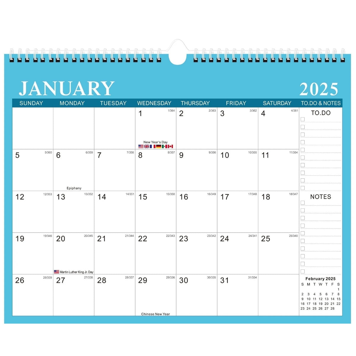 VINAUO 2025-2026 Desk Calendar,18 Months Wall Calendar,14.5x11.5 in form Januaty 2025-June 2026,Thick Paper with Julian Dates and Block for Office,Home,School