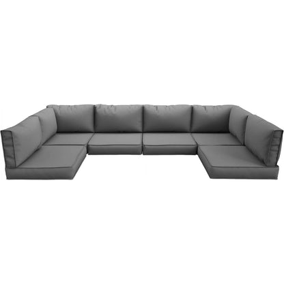 UDPATIO Outdoor Replacement Cushions for Patio Furniture, Waterproof Patio Cushions for 6-Seat Sectional Patio Conversation Sets, 14-Piece Outdoor Cushion Slipcovers Patio Sofa Cushions (Dark Blue)