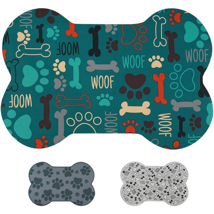 Katieovy Dog Food Mats,Waterproof Dog Mat for Food and Water Feeding,12"x19"