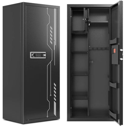 KAER 8-12 Gun Safe Multi-Function Gun Safe, Gun Safe for Rifles and Pistols, Gun Cabinet, Large Gun Safe for Home Rifles and Shotguns, Electronic Gun Cabinet with Removable Shelf and Rifle Rack
