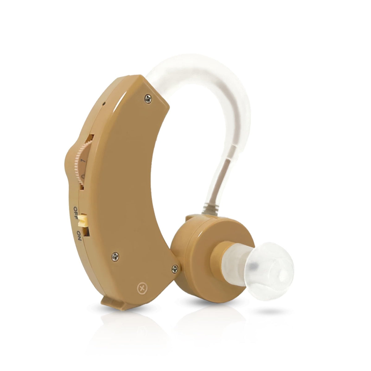 ELCTRTICI Hearing Aid for Adults, Noise-Cancelling Hearing Aid, Replaceable Battery, Lightweight & Comfortable, Single (Beige)