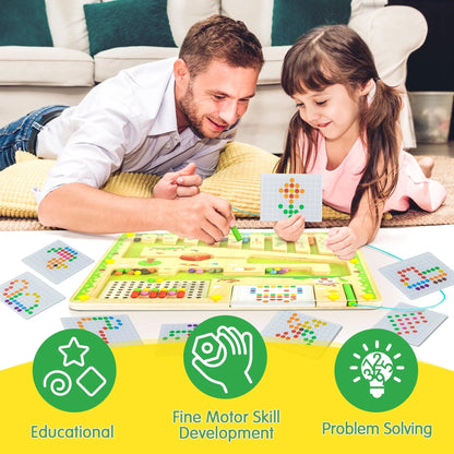 deli Magnetic Color and Number Maze, Montessori Toys for 3 4 5 Year Old, Wooden Matching Maze, Toddlers Educational Learning Counting Matching Toys Gift for Boys Girls