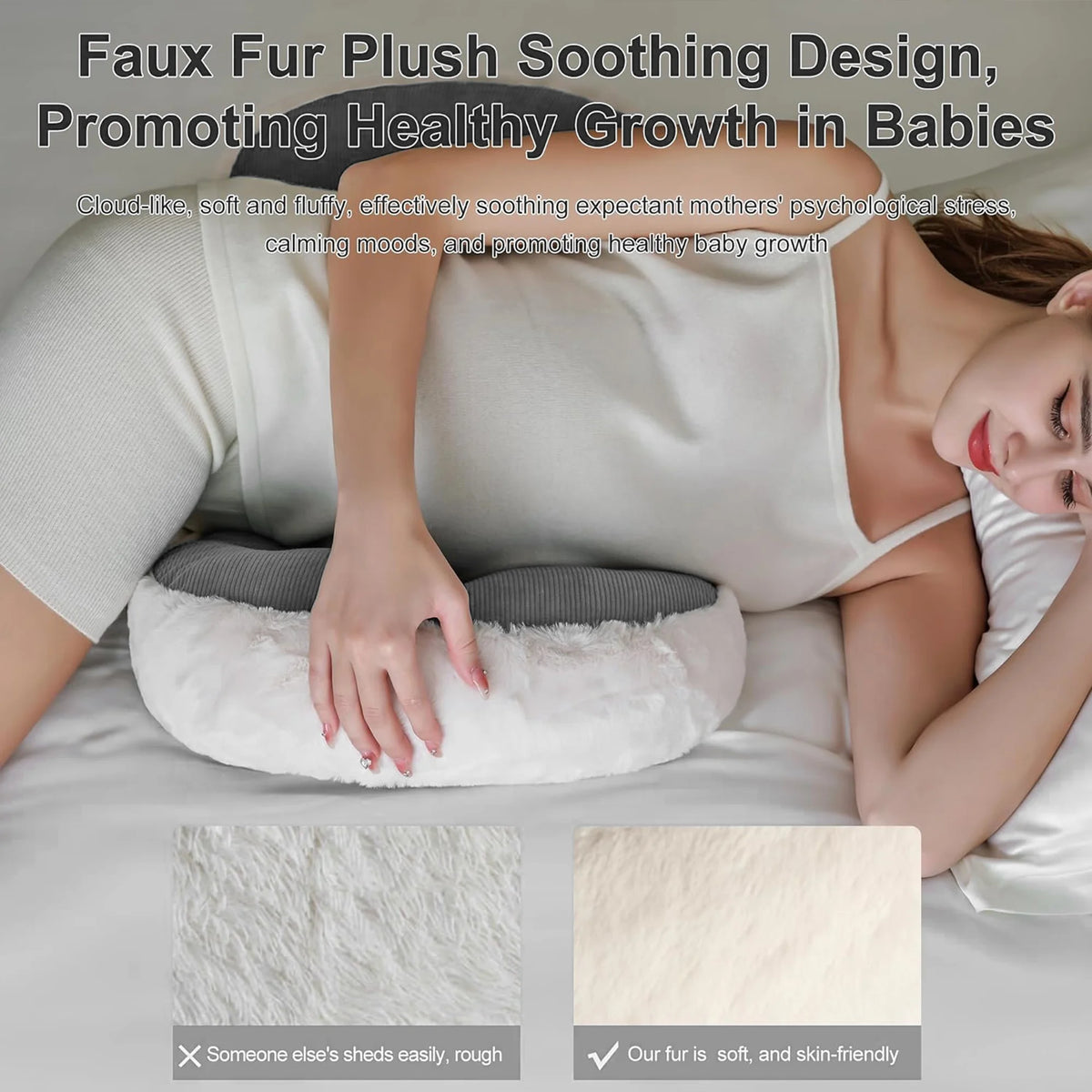 Arsvita Pregnancy Pillow for Sleeping, W Shaped Maternity Pillow for Side Sleeper, Support for Back, Belly, Hips for Pregnant Women, Adjustable Travel Wedge Pillow, Gray