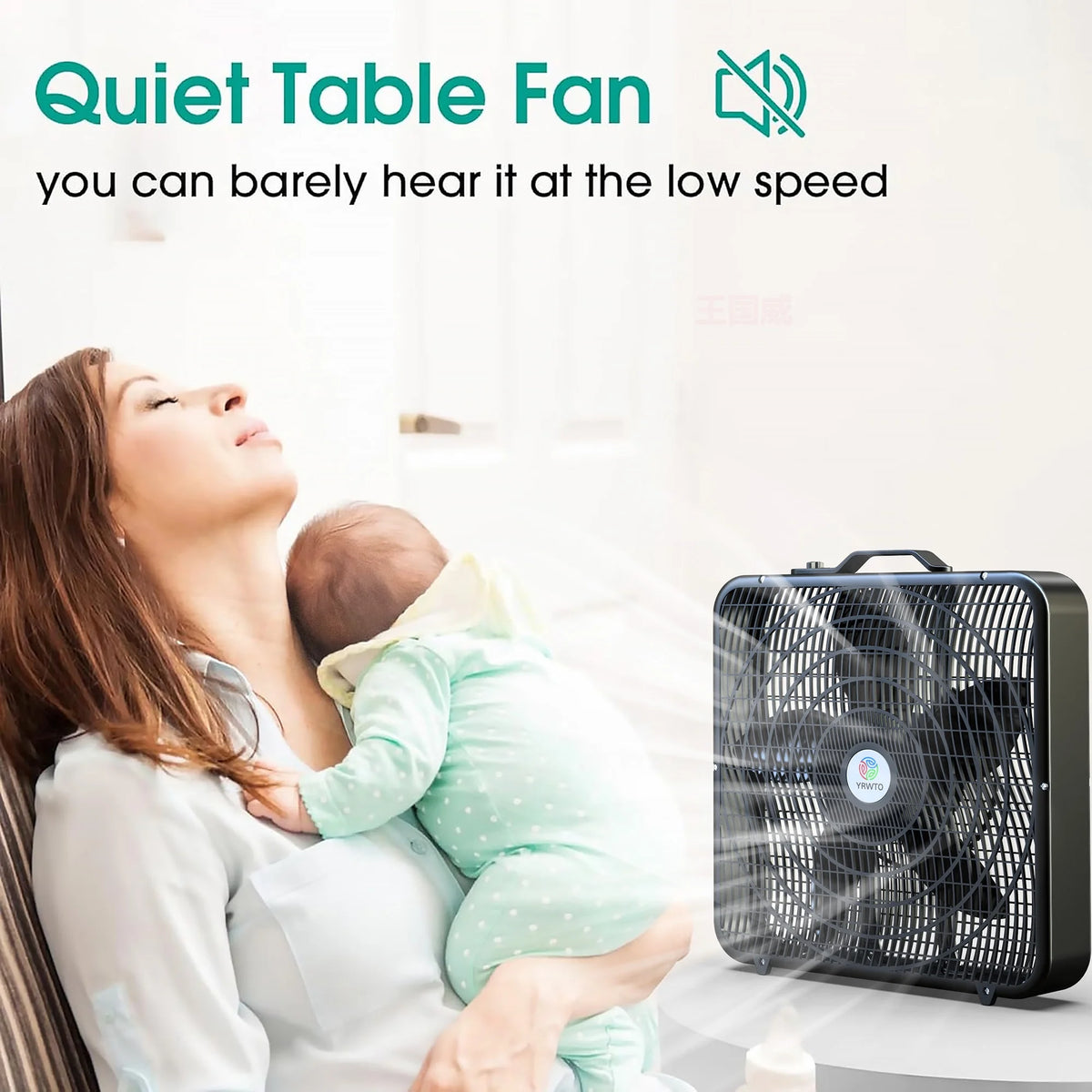 20 Inch Quiet Box Fan – 3 Speed Settings, Powerful Cooling, Whisper-Quiet Operationove, Compact & Portable Cooling Solution!