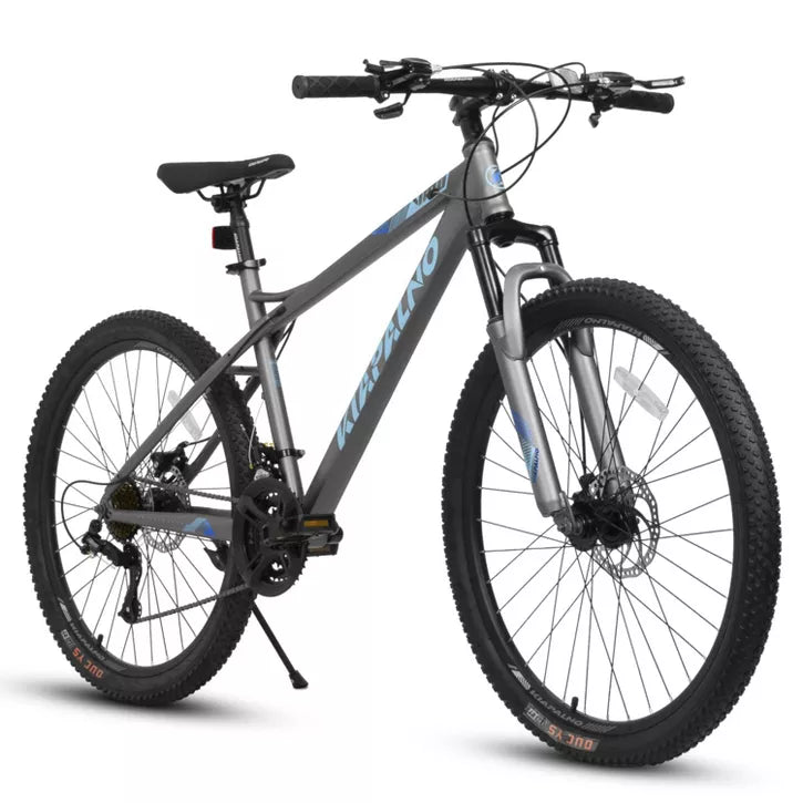BestParts 26 Inch Mountain Bike, Adult Off-Road Bicycle, 21-Speed Trail Bike with Disc Brakes, for Men & Teens, Carbon Steel Frame, Black & Grey