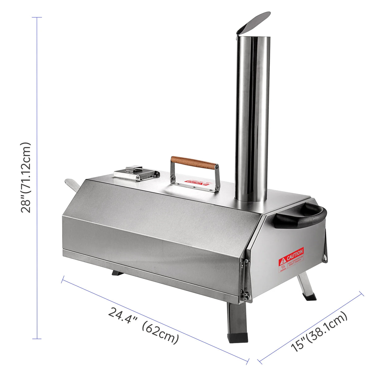 Segmart 12" Wood Fired Pellet Outdoor Pizza Oven with Built-in Thermometer,Portable Stainless Steel Countertop Pizza Maker for Backyard, Outside Camping and Picnics