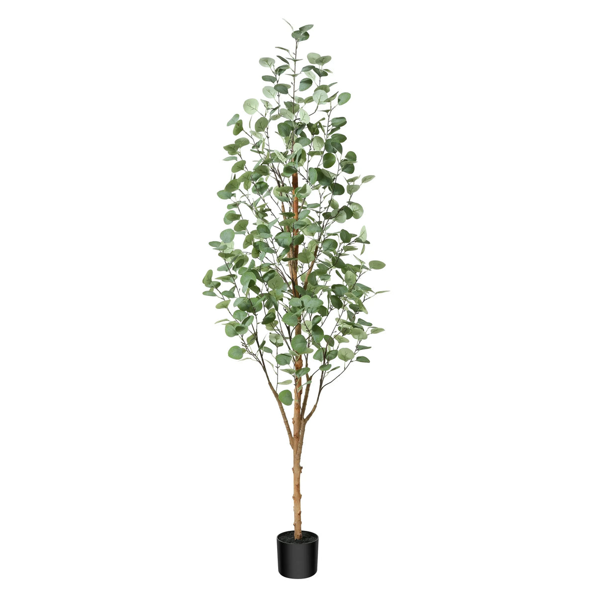 6 ft Artificial Eucalyptus Plants in Pot with Realistic Leaves and Natural Wood Trunk, Faux Tree