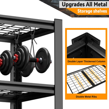 TrumanPick Storage Shelves 2500LBS Metal Wire Shelving Units Garage Storage Rack 48"W x 18"D x 72"H Heavy Duty Adjustable Industrial Shelving