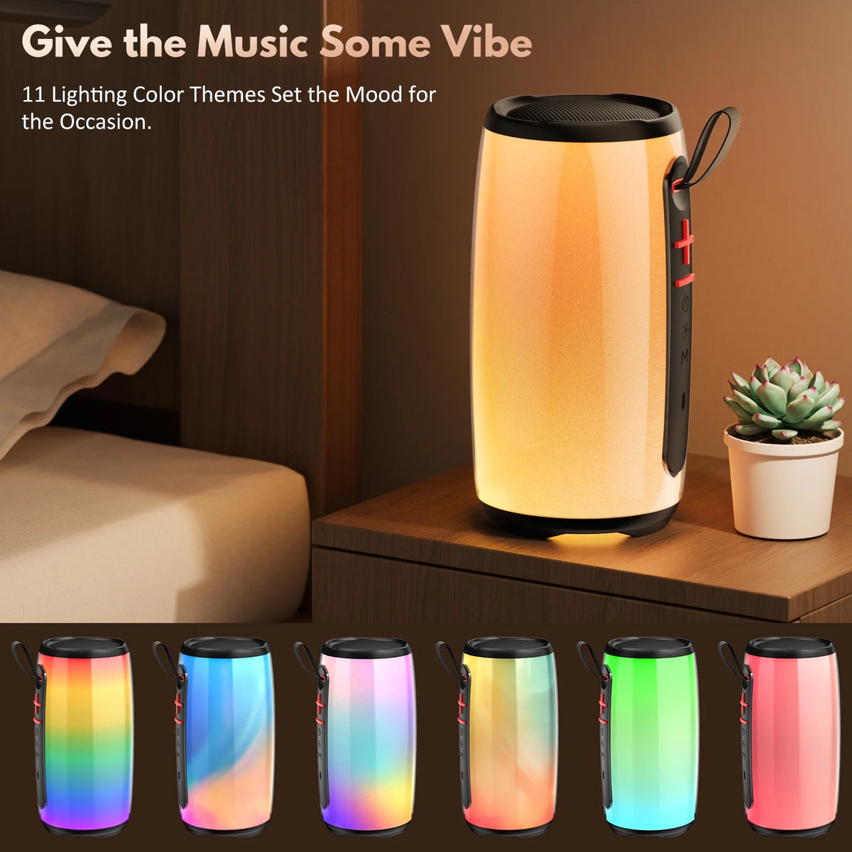 FanFun Portable Speaker, Bluetooth Speaker with DJ Light, Outdoor Speakers Waterproof with Deep Bass, Party Speaker for Pool Beach Party, D21