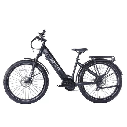 GOTRAX Adult MX1 Mid Drive 27.5" Step Through Electric Hybrid Bike - Black