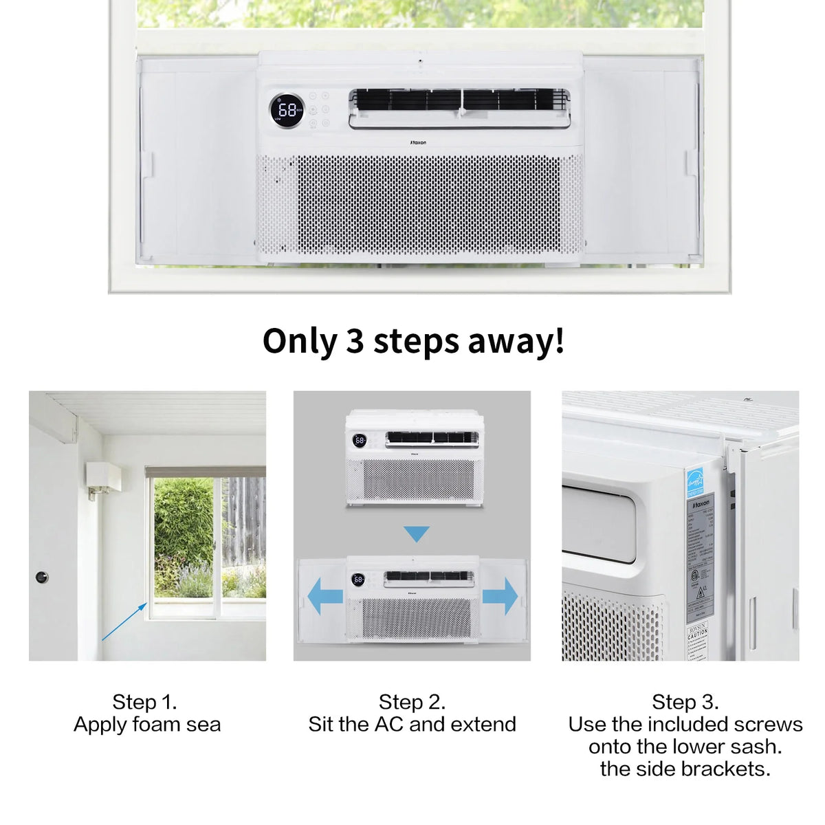 Ktaxon Energy Star 12000 BTU Inverter Window Air Conditioner, Energy-Saving Window AC Unit with APP & Voice Control, Ultra Quiet & Easy Installtion Design, Work with Alexa/Google Assistant