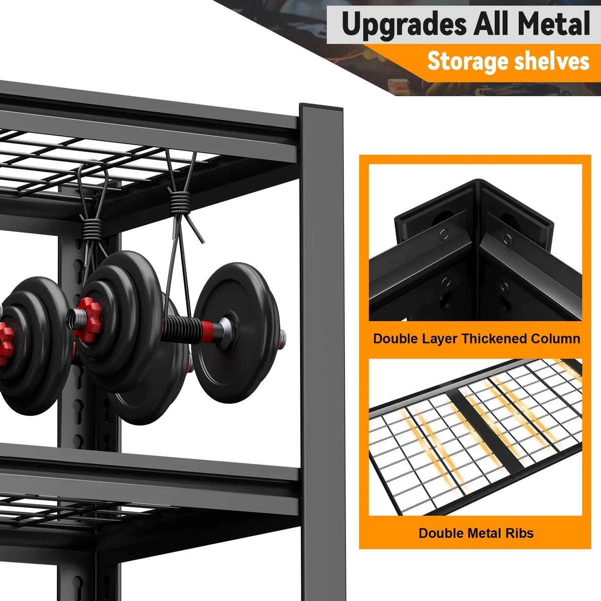 TrumanPick Storage Shelves 2200LBS Metal Wire Shelving Units Garage Storage Rack 40"W x 20"D x 59"H Heavy Duty Adjustable Industrial Shelving