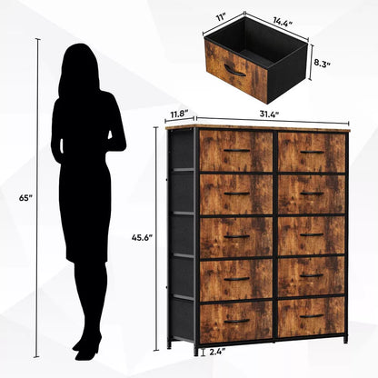 MyDepot Bedroom Dresser Organizer with 10 Drawers for Storage