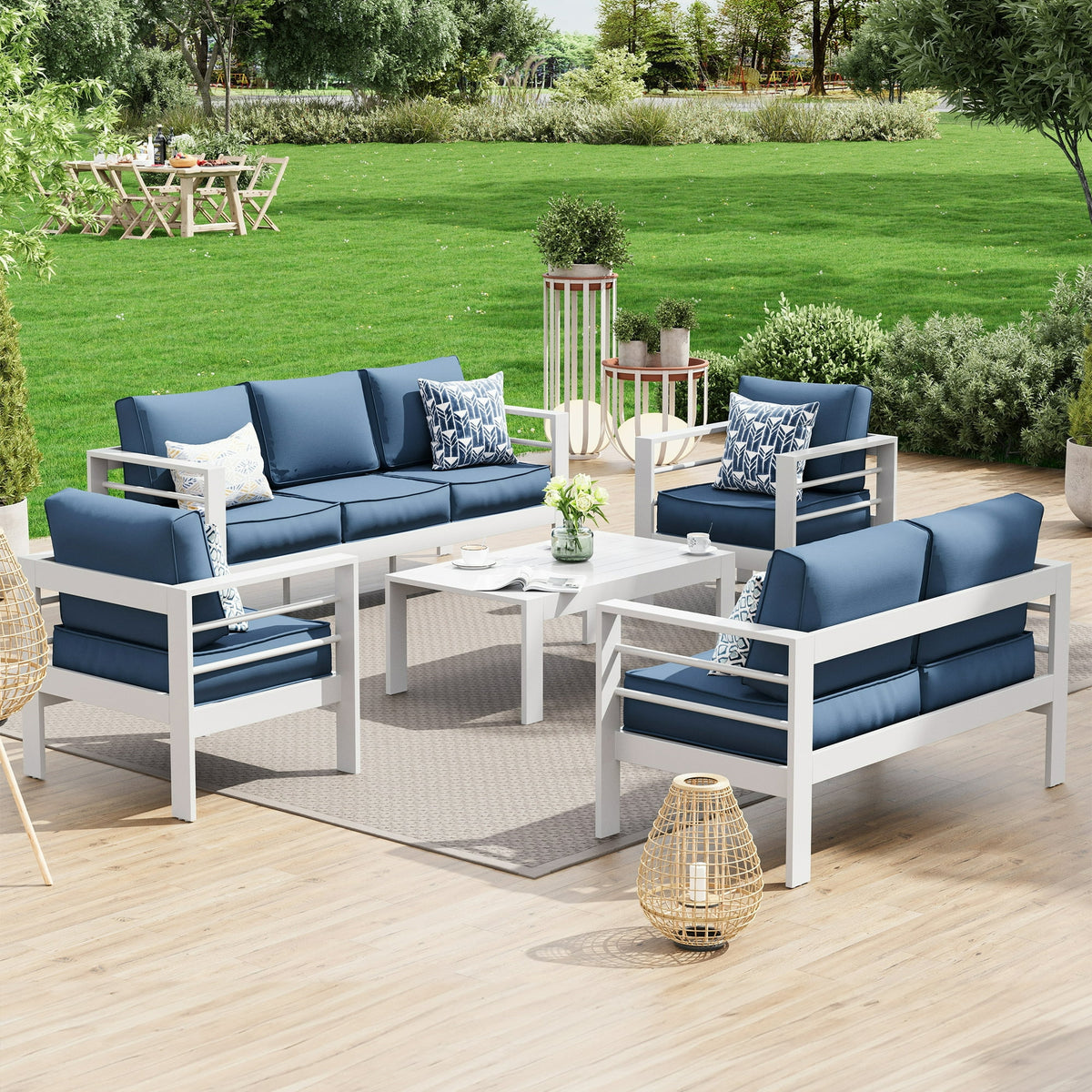 UDPATIO Aluminum Patio Furniture Set, Metal Patio Furniture Outdoor Couch, Aluminum Patio Chairs